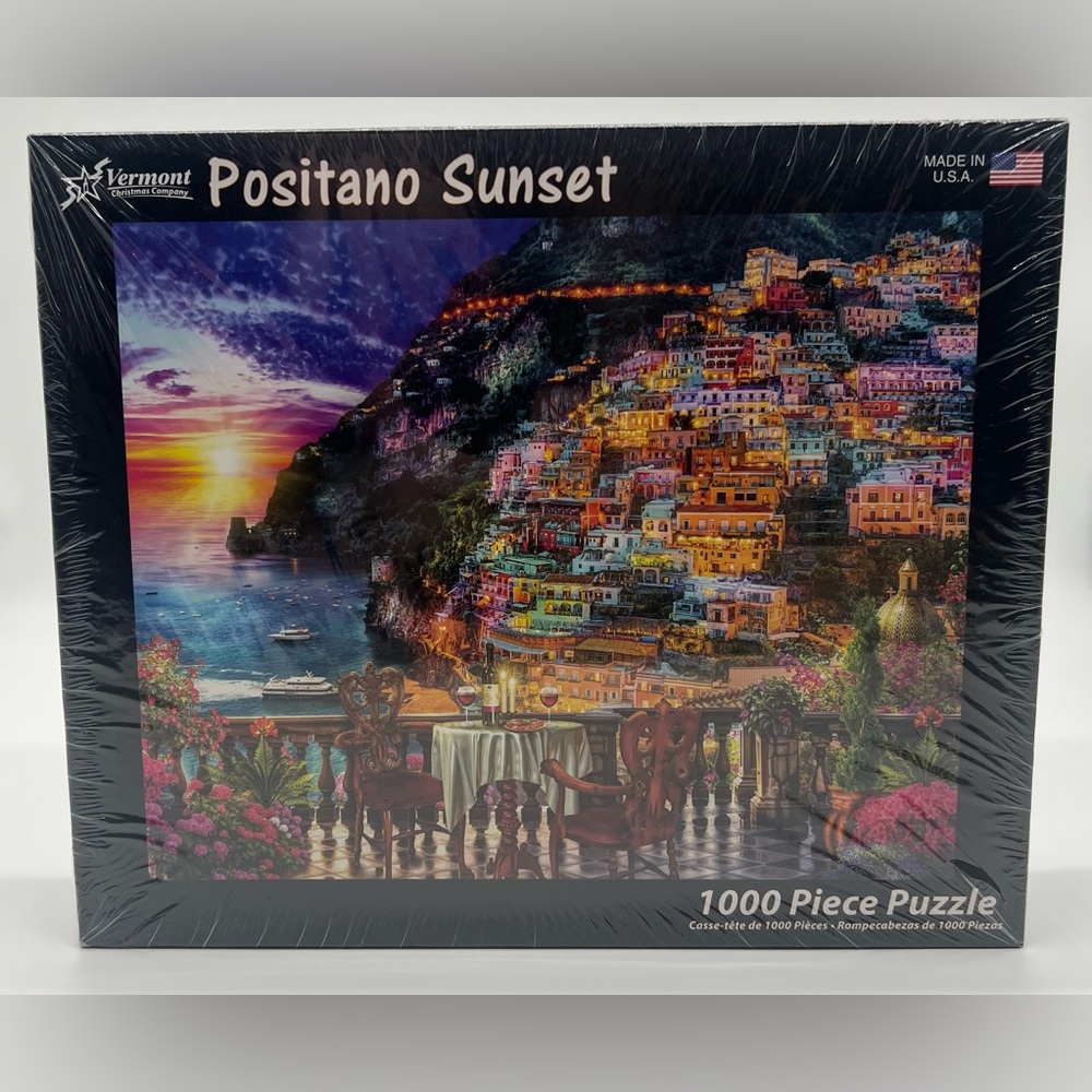 NEW Vermont Christmas‎ Co Positano Sunset 1000 Piece Jigsaw Puzzle Lars Stewart